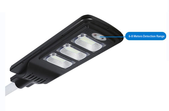 6m Detection IP65 Solar Street Light , 32WH 760Lm All In One Solar Led Street Light