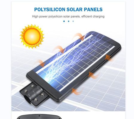 6m Detection IP65 Solar Street Light , 32WH 760Lm All In One Solar Led Street Light