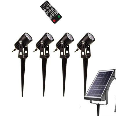 100lm/W 2700K Solar Powered Garden Lights 4 In 1 Set RGB Mode 400lm