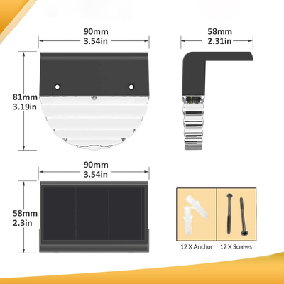 6 PK Solar Deck Lights Solar Fence Lights 10 Lumens Warm White / Color Changing