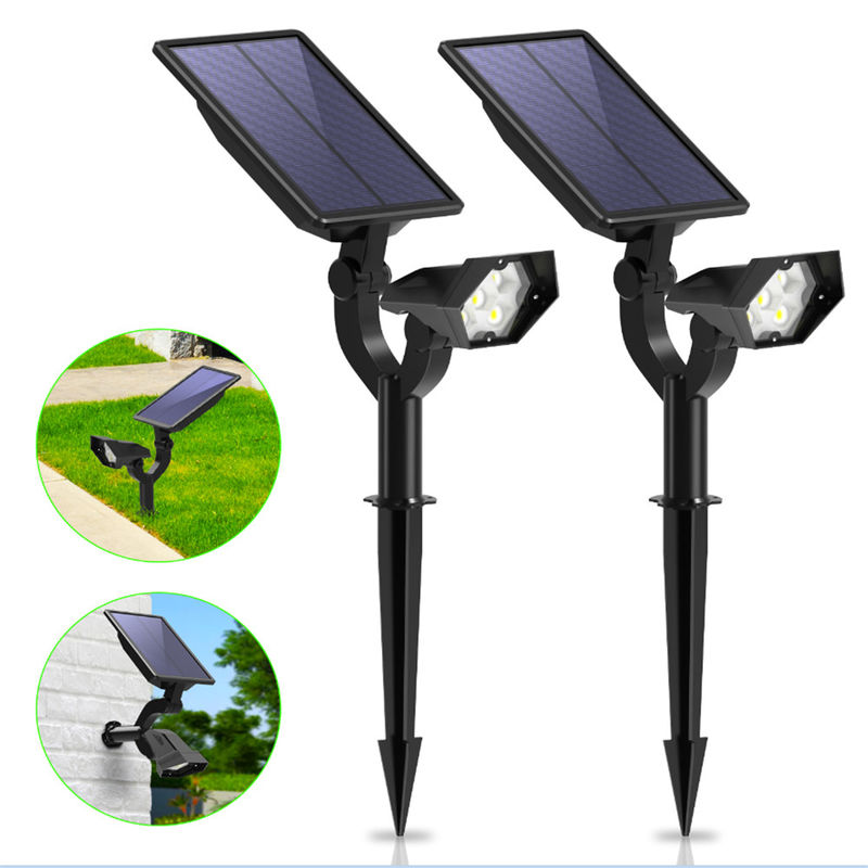 DC6V 3000K Solar Panel Spotlight Integrated , 2600mAh Solar RGB Garden Lights