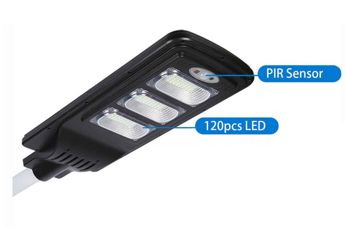 60W 1300LM 120PCS LED Solar Light ABS Material 250x65x650mm Outdoor